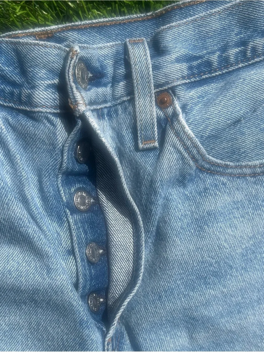 Levi's Light Blue High-Rise Denim Cutoff Shorts